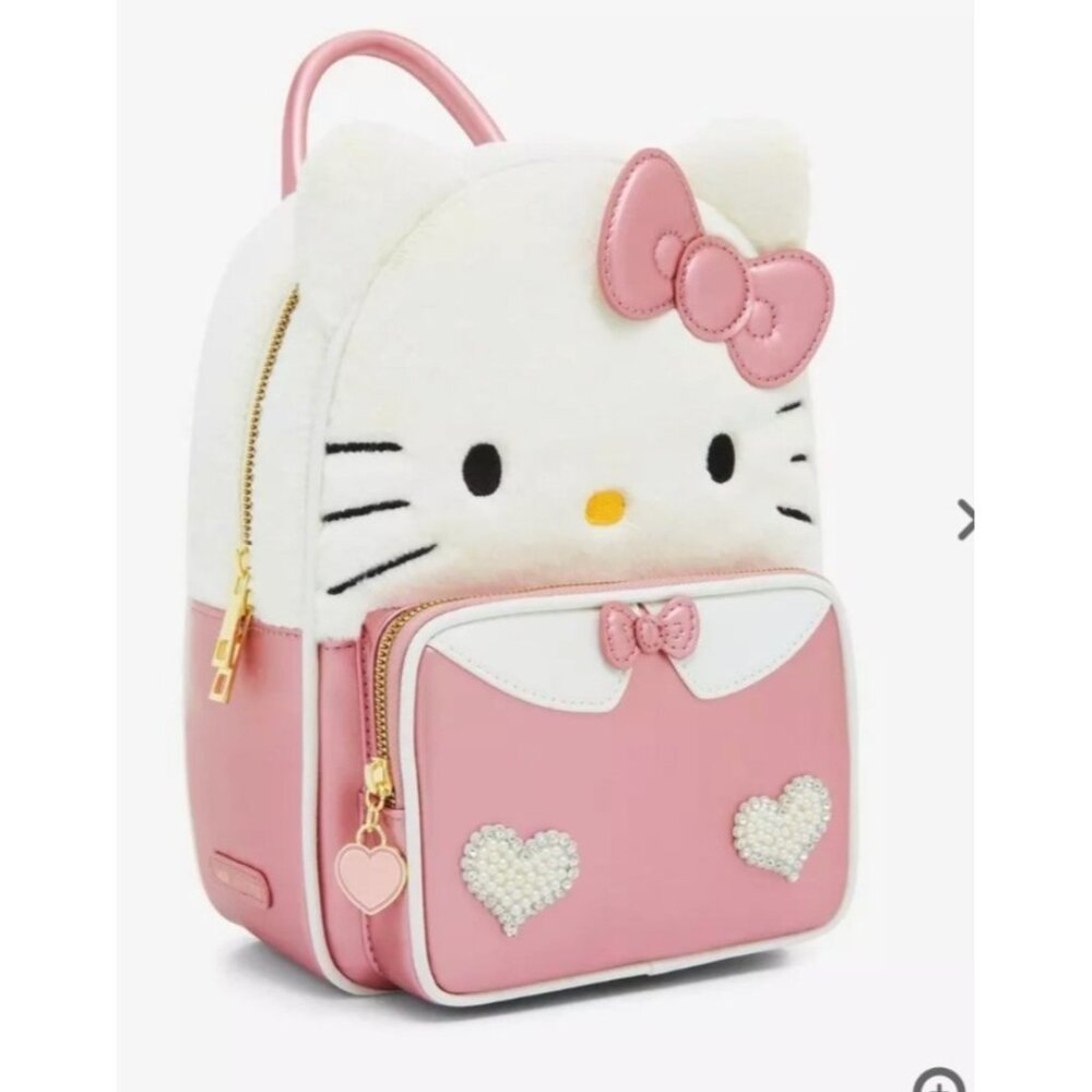 Her Universe Hello Kitty Rhinestone Fuzzy Mini Backpack